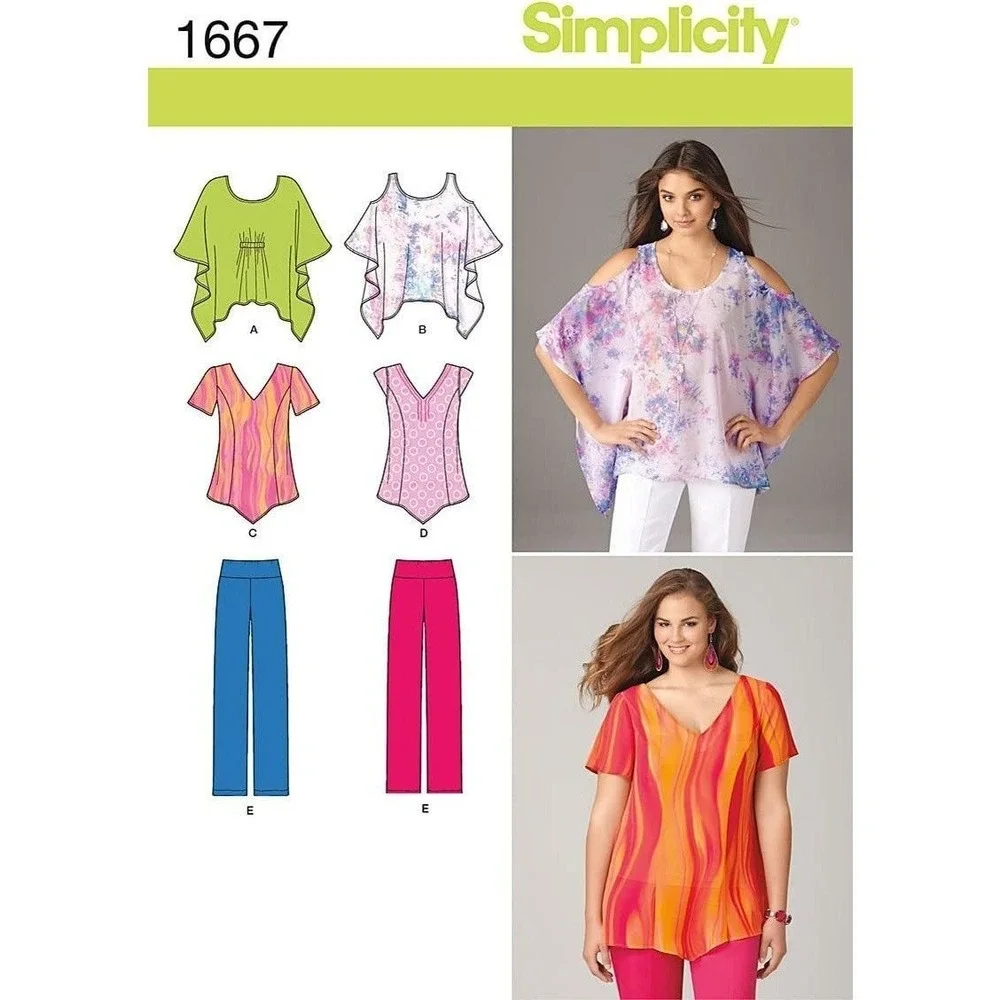 Simplicity Sewing Pattern 0274 1667 Boxy Top Shirt‎ Pants Misses Size XXS-XXL
